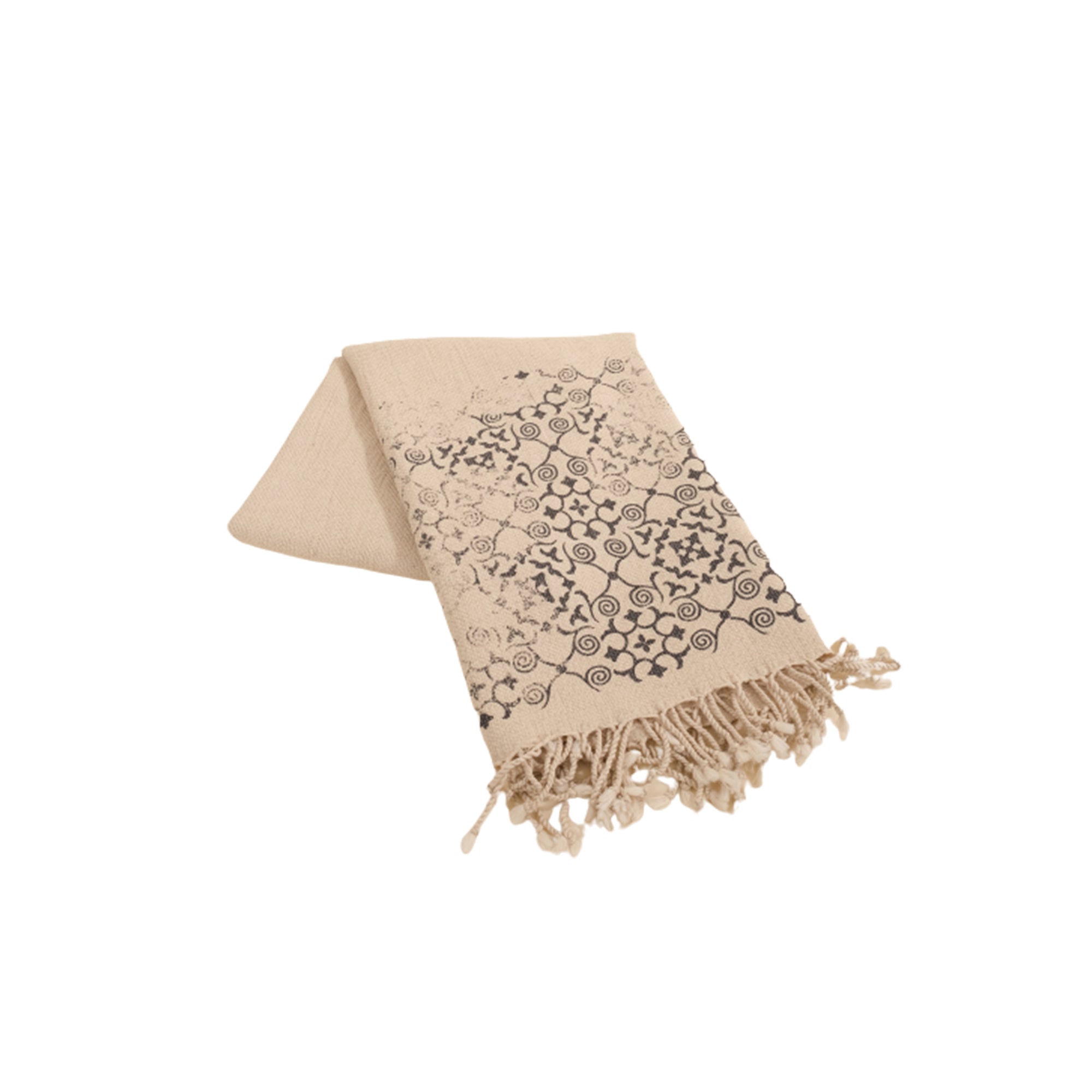 Tripolis Washed Block Printed Linen Turkish Towel