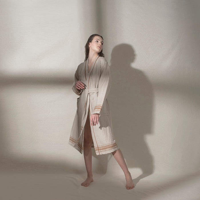 Marl Linen Bathrobe